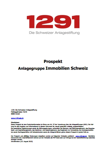 Prospekt Anlagegruppe Immobilien Schweiz